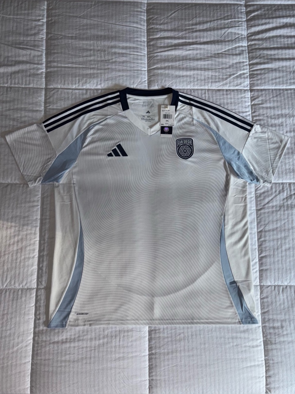 Men’s Adidas San Diego FC MLS Soccer Jersey White Size 2XL